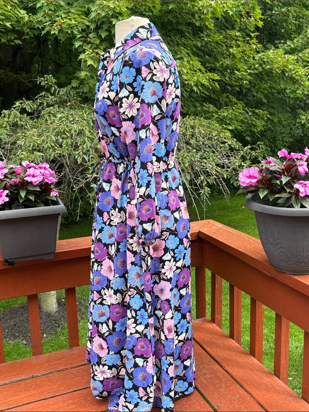 NWOT Colorful Floral Maxi Nicole Miller Dress - Picture 2 of 8